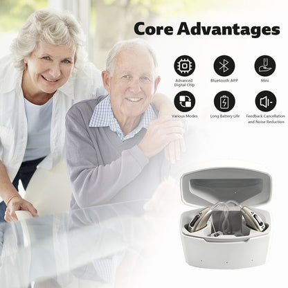Soroya Revolutionary New OTC Bluetooth APP Rechargable Digital Open-Fit Hearing Aid Hi-quality Clear Sound Light and Comfortable