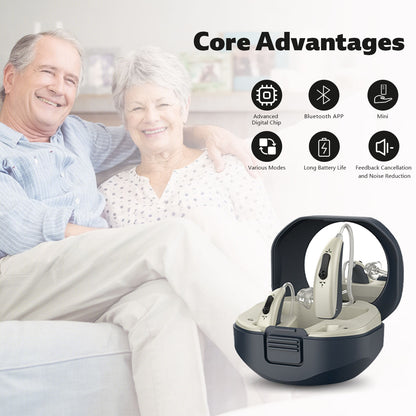 Soroya Revolutionary New OTC Bluetooth APP Rechargable Digital Open-Fit Hearing Aid Hi-quality Clear Sound Light and Comfortable